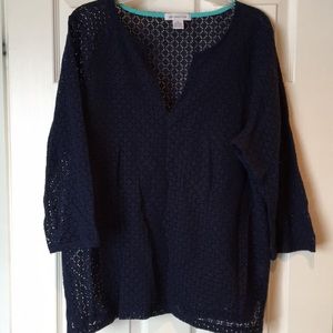 XL Liz Claiborne navy blue top. Like new!